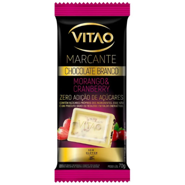 BARRA VITAO 70g CHOCOLATE BRANCO MORANGO CRANBERRY ZERO
