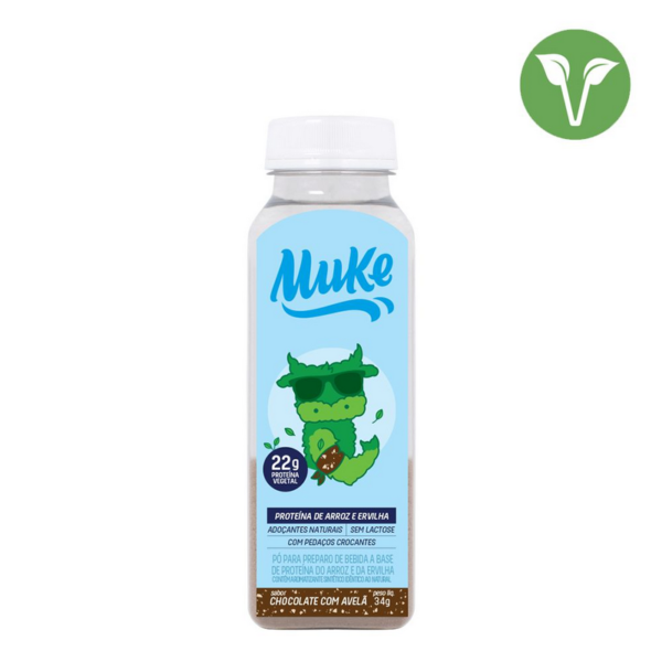 Garrafinha Proteina Vegetal Arroz e Ervilha Sabor Chocolate c/ Avela Sem Lactose 34g - Mais Mu