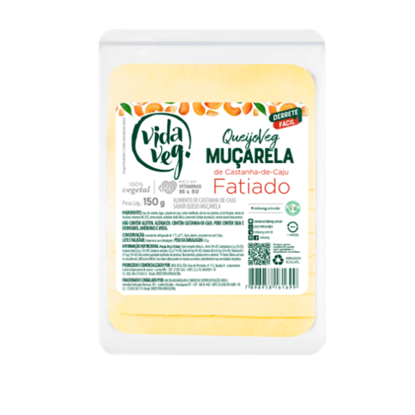 QUEIJO MUSSARELA VEGANO DE CASTANHA DE CAJU - 150G  VIDA VEG