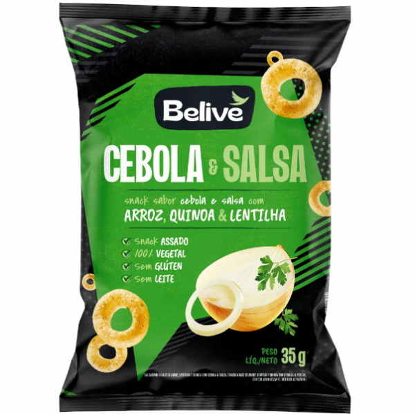 SNACK ARROZ SABOR CEBOLA e SALSA 35g - BELIVE