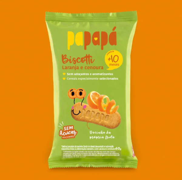 BISCOTTI BISCOITO INFANTIL LARANJA e CENOURA 60g - PAPAPA