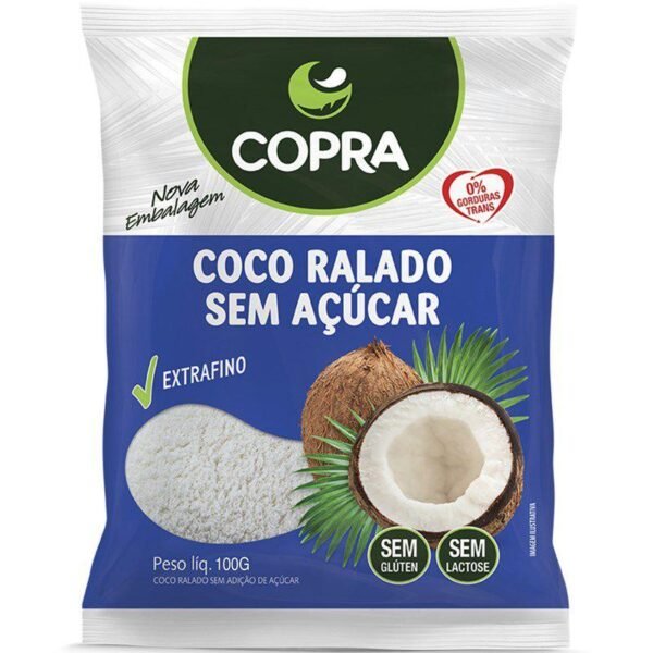 COCO RALADO FINO SEM ACUCAR 100g - COPRA