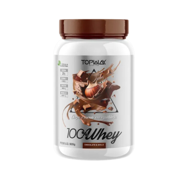 100% WHEY CONCENTRADO CHOCOLATE AVELA 900G - TOPWAY