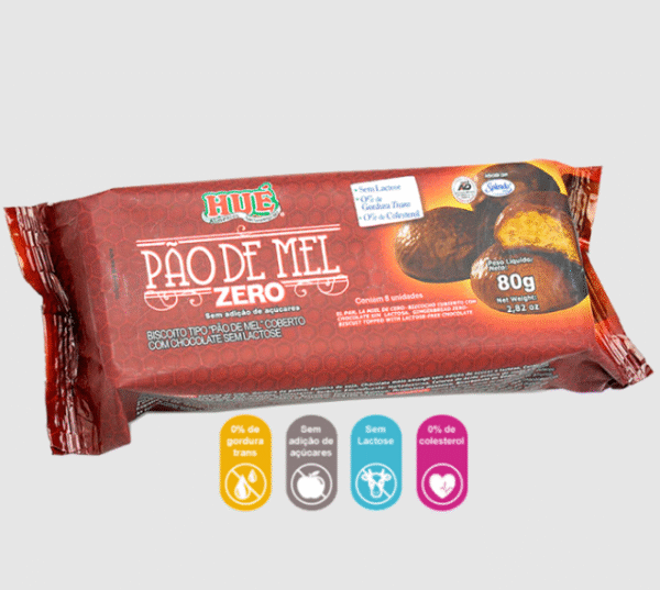 PAO DE MEL ZERO ACUCAR SEM LACTOSE 80g - HUE