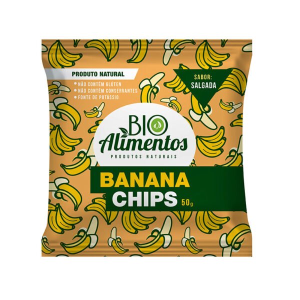 BANANA CHIPS SALGADA 50g - BIO ALIMENTOS