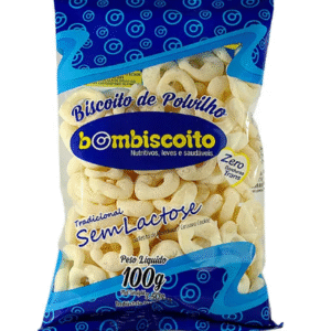 BISCOITO DE POLVILHO SEM LACTOSE e GLUTEN 100g - BOMBISCOITO