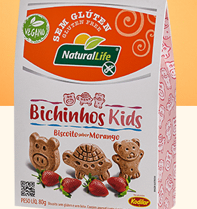 BISCOITO MORANGO BICHINHOS KIDS 80g - KODILAR
