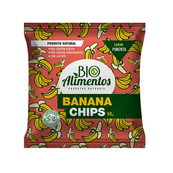 BANANA CHIPS PIMENTA 50g - BIO ALIMENTOS