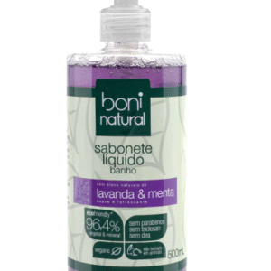 SABONETE LIQUIDO BANHO NATURAL LAVANDA e MENTA 500ml