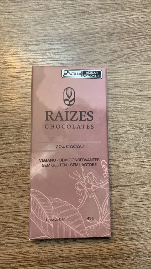 CHOCOLATE 70% CACAU 45g - RAIZES CHOCOLATES