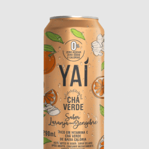 CHA VERDE LATA LARANJA COM GENGIBRE 290ml - YAI