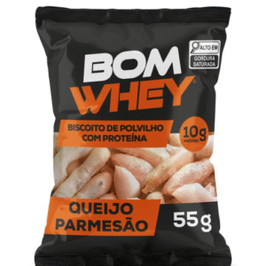 BOMWHEY PARMESAO BISCOITO POVILHO PROTEICO 55g - BOMBISCOITO