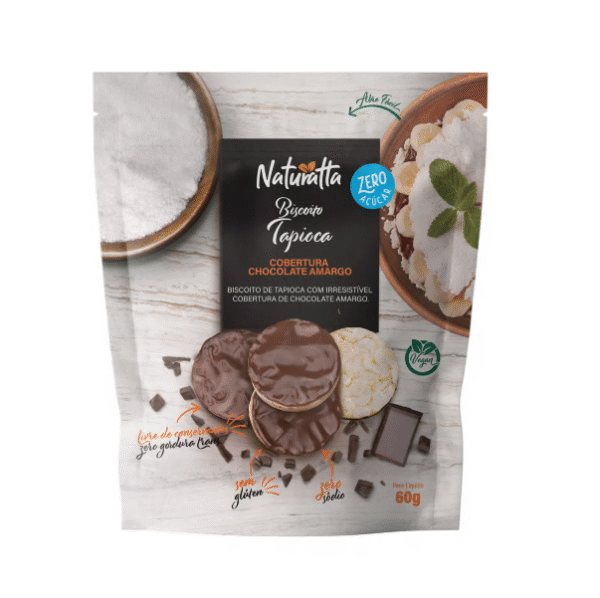 BISCOITO TAPIOCA COM CHOCO MEIO AMARGO 15g - NATURATTA