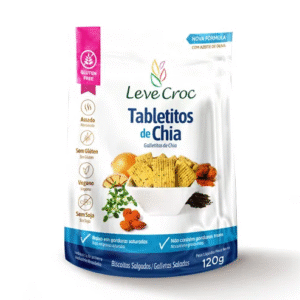 BISCOITO TABLETITOS CHIA SEM GLUTEN - 120g - LEVE CROC