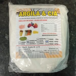ARGILA BRANCA 500g - ARGILA E CIA