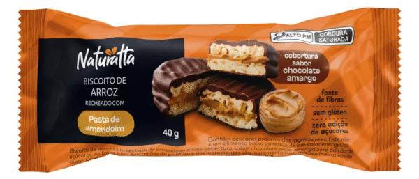 BISCOITO DE ARROZ PASTA AMENDOIM CHOC ZERO NATURATTA 40g