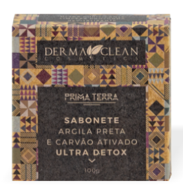 SABONETE DE ARGILA PRETA CARVAO ATIVADO 100g - DERMA CLEAN