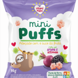 SNACK MINI PUFFS AMORA e BETERRABA 15g - NHAMI MAMI
