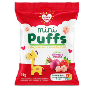 SNACK MINI PUFFS BETERRABA e MORANGO 15g - NHAMI MAMI
