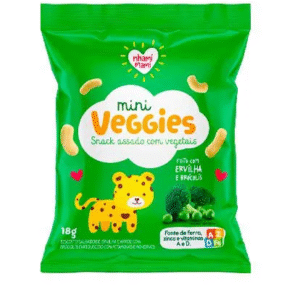 SNACK MINI VEGGIES ERVILHA e BROCOLIS 18g - NHAMI MAMI