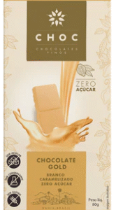 CHOCOLATE ZERO ACUCAR BRANCO CARAMELIZADO GOLD 80G - CHOC