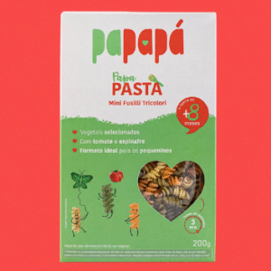 MACARRAO MINI FUSILLI TRICOLORI COM VEGETAIS 200g - PAPAPA
