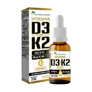 VITAMINA D3 2000UI + K2 MK7 80 MCG 20ML - FLOR NATIVA DO BRASIL