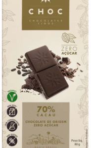 CHOCOLATE ZERO ACUCAR 70% CACAU 80G - CHOC
