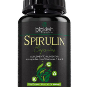 SPIRULINA COM VITAMINAS A, C e K 400mg 60 Caps - BIO KLEIN