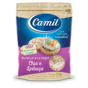 BISCOITO DE ARROZ INTEGRAL CHIA E LINHAÇA 150g - CAMIL