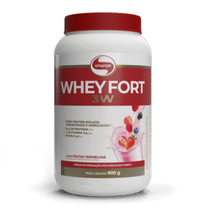 WHEY FORT 3W POTE 900G FRUTAS VERMELHAS