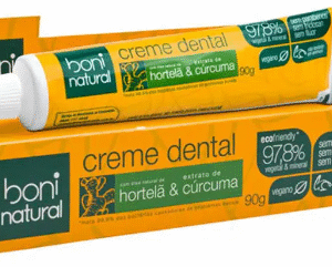CREME DENTAL COM HORTELA e CURCUMA 90g - BONI NATURAL