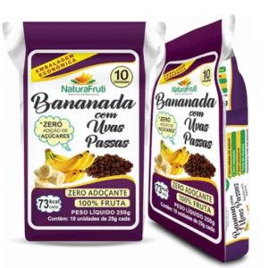 PACOTE BANANADA COM UVA PASSA 10 UNDS NATURA FRUTI