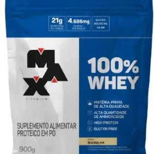 100% WHEY (REFIL 900G) BAUNILHA - MAX TITANIUM